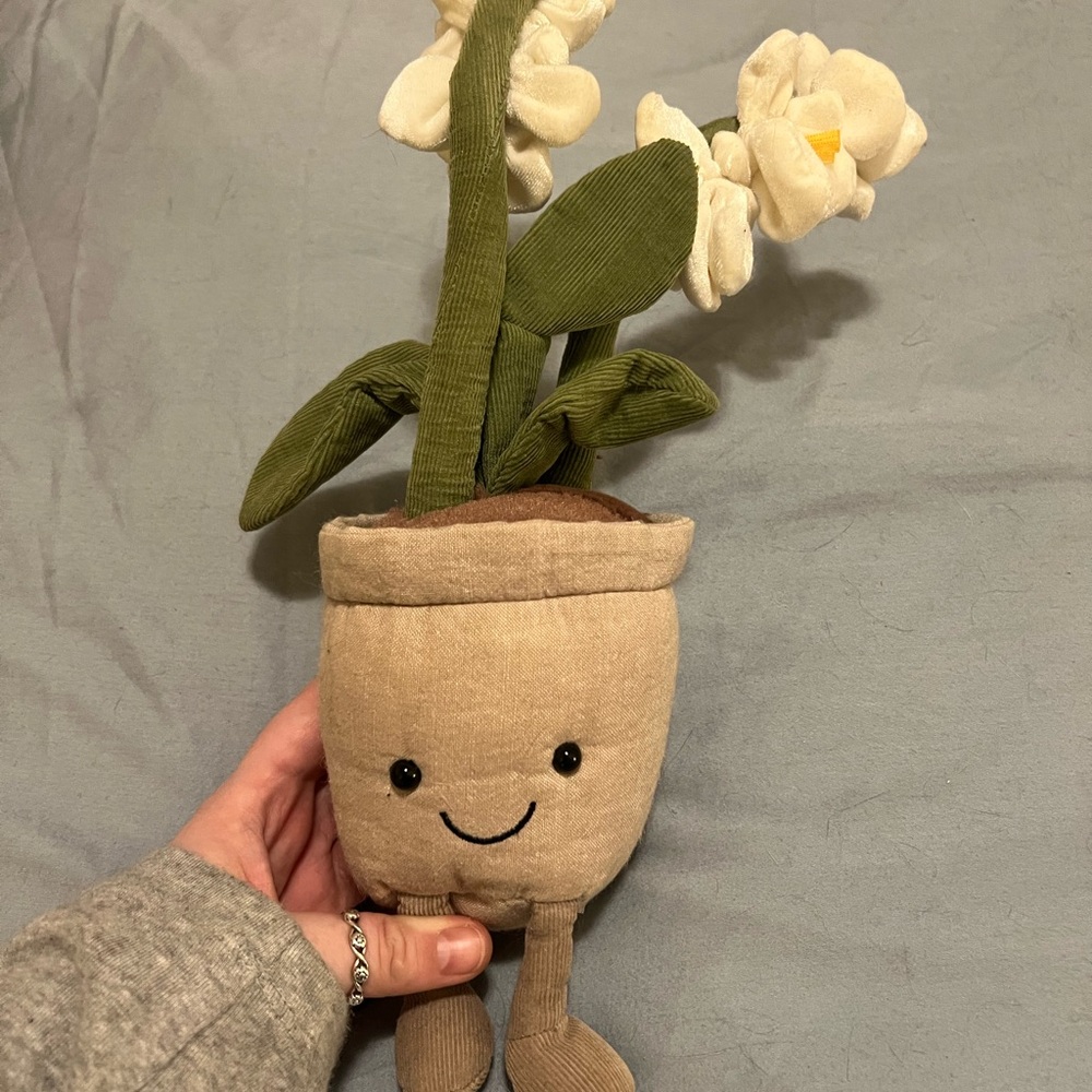 Retired Jellycat White Orchid Plushie